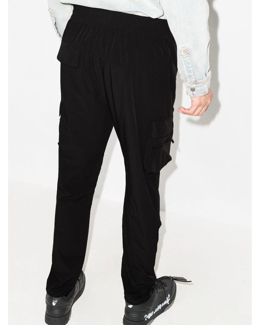 Represent Black Cargo Trousers for men
