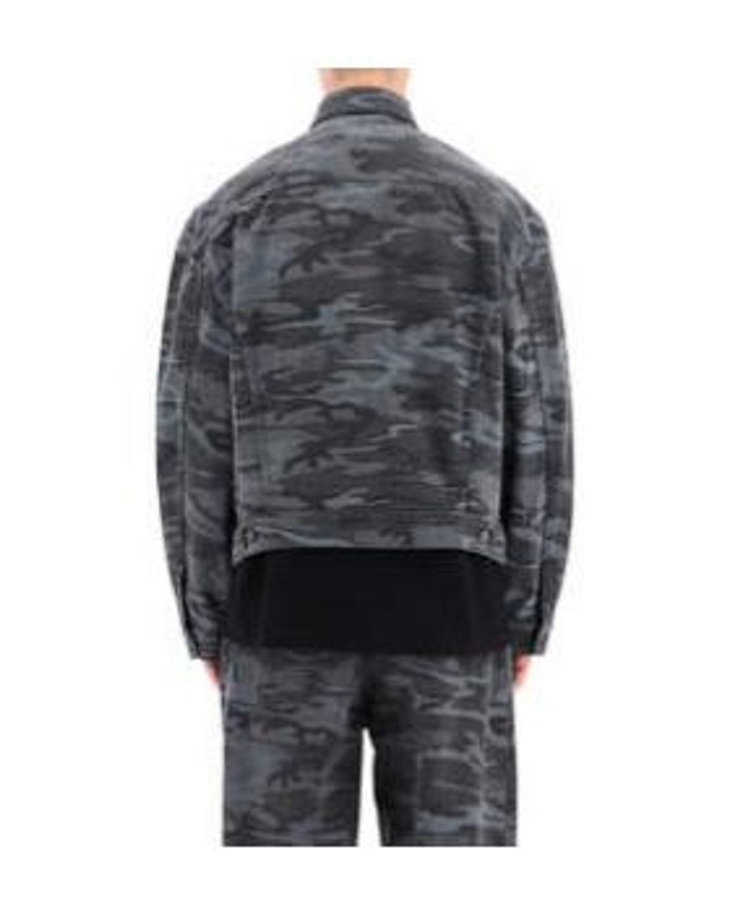 Balenciaga Gray Camo Print Denim Jacket for men
