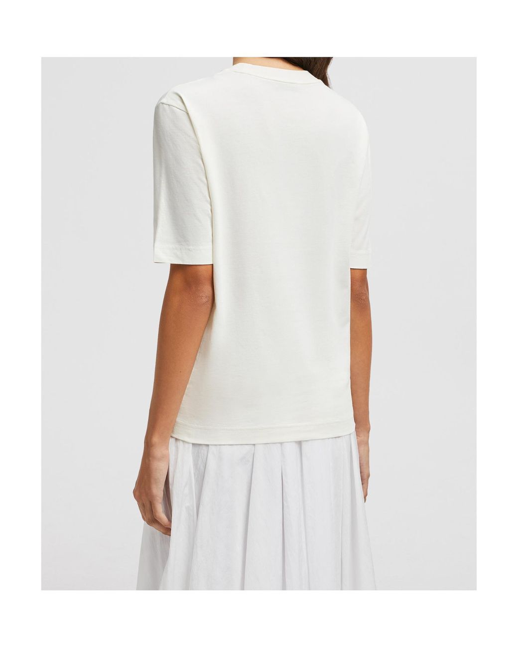 Moncler White Silicone Logo Patch T-Shirt