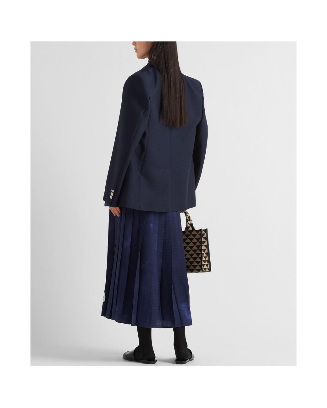 Prada Blue Single-Breasted Tailored Blazer