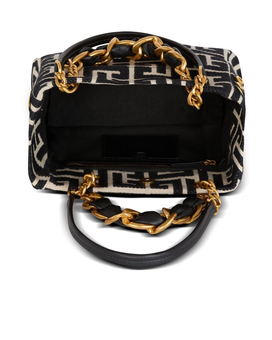 Balmain Black Small 1945 Soft Jacquard Tote Bag