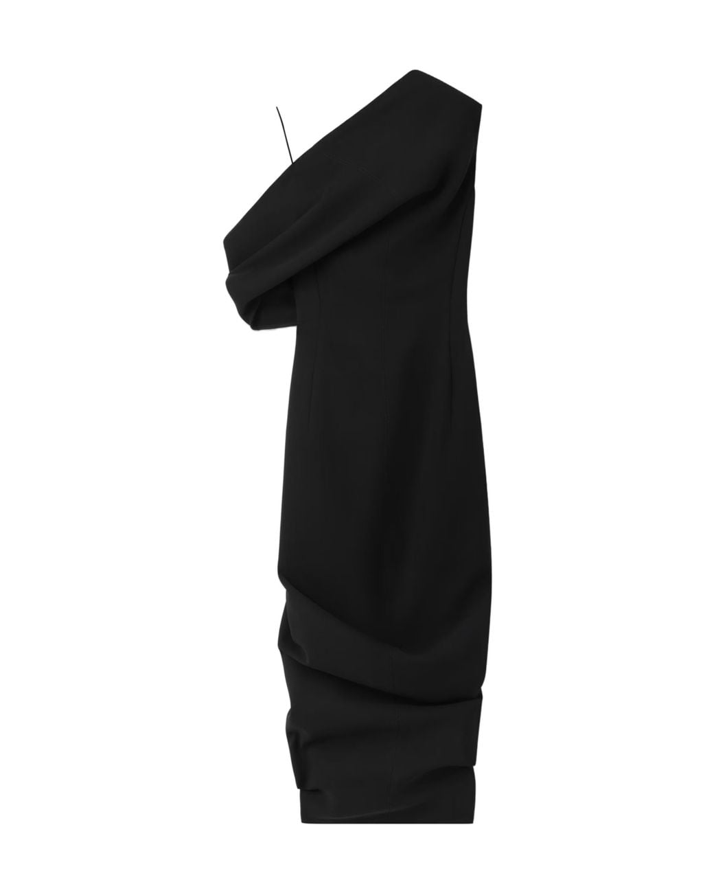 Jacquemus Black Draped One-Shoulder Dress