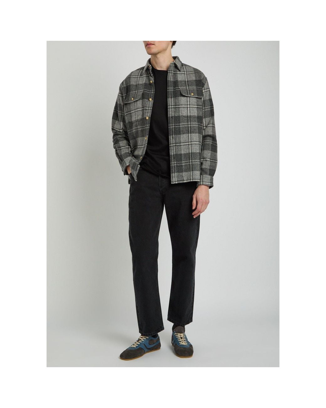 Polo Ralph Lauren Gray Plaid Wool Shirt for men