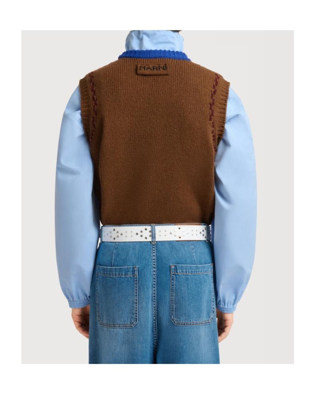 Marni Blue M Intarsia Vest for men