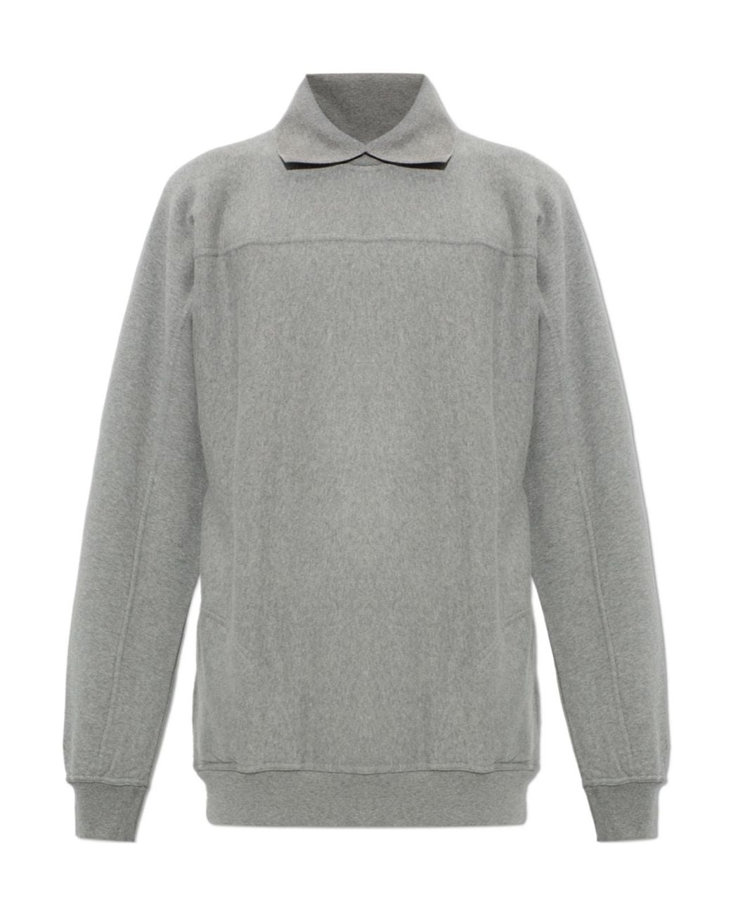 DARKPARK Gray Oversized Long-Sleeve Polo Shirt for men
