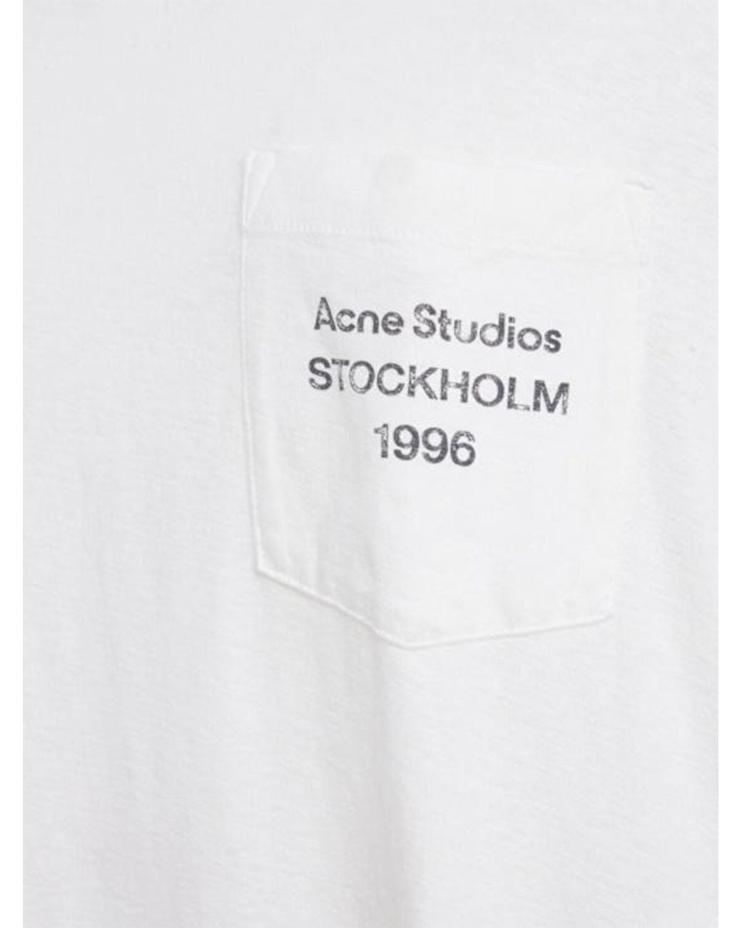 Acne White Edden /S Organic Cotton Blend T-Shirt