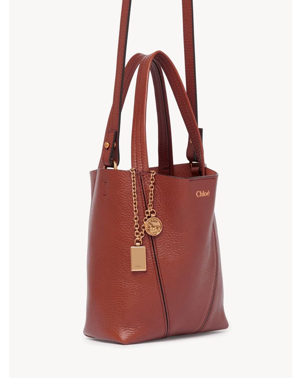 Chloé Red Chloé Spin Chain Detail Shoulder Bag
