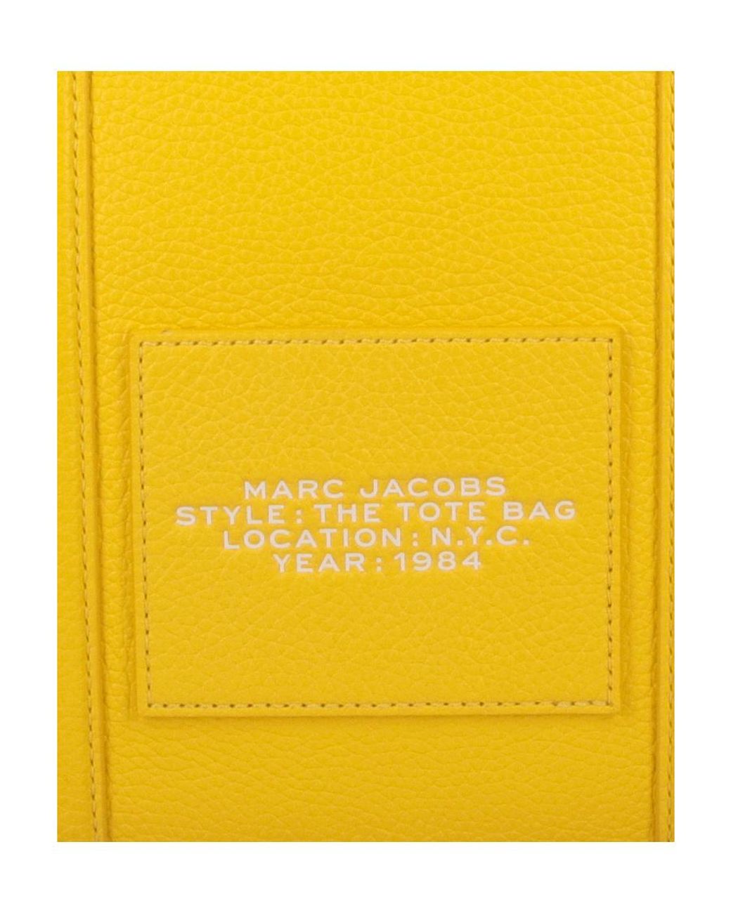 Marc Jacobs Yellow Logo Embossed Medium Tote Bag