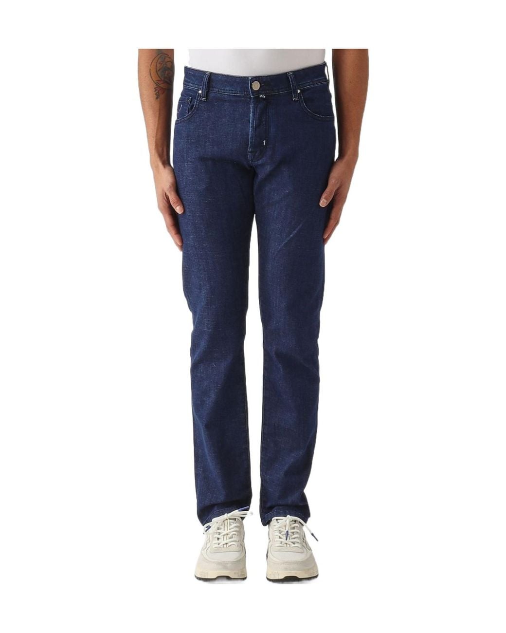 Jacob Cohen Blue Logo Patch Slim-Fit Jeans for men