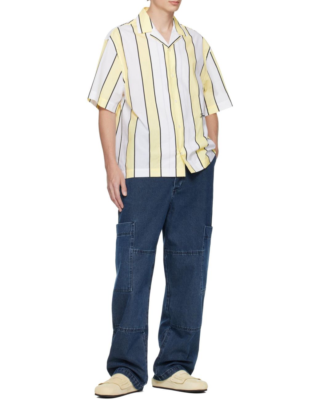 Jacquemus Blue Carré De-Nîmes Wide-Leg Jeans for men