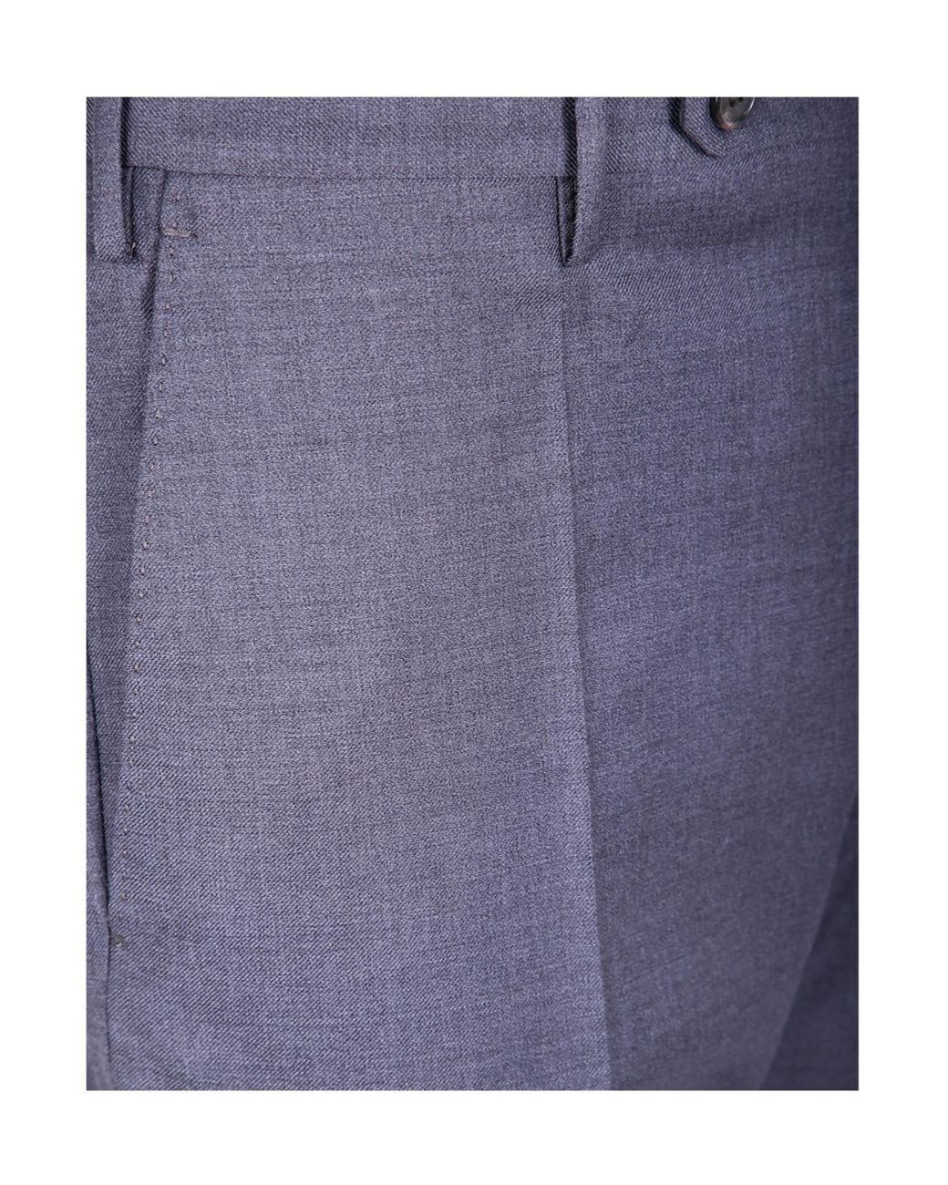Incotex Blue Wool Trousers for men