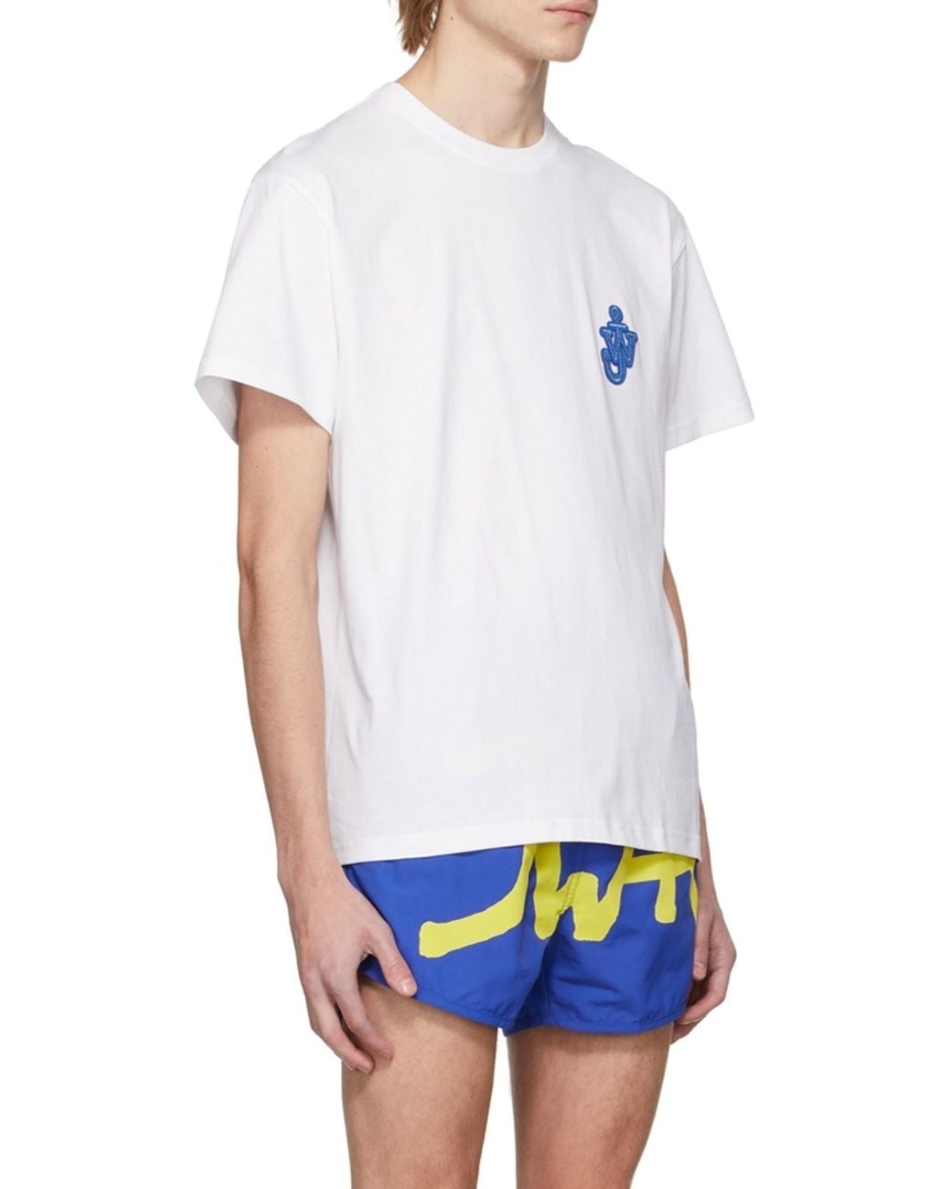 J.W. Anderson White Jw Anderson Logo Embroidered Crewneck T-Shirt for men