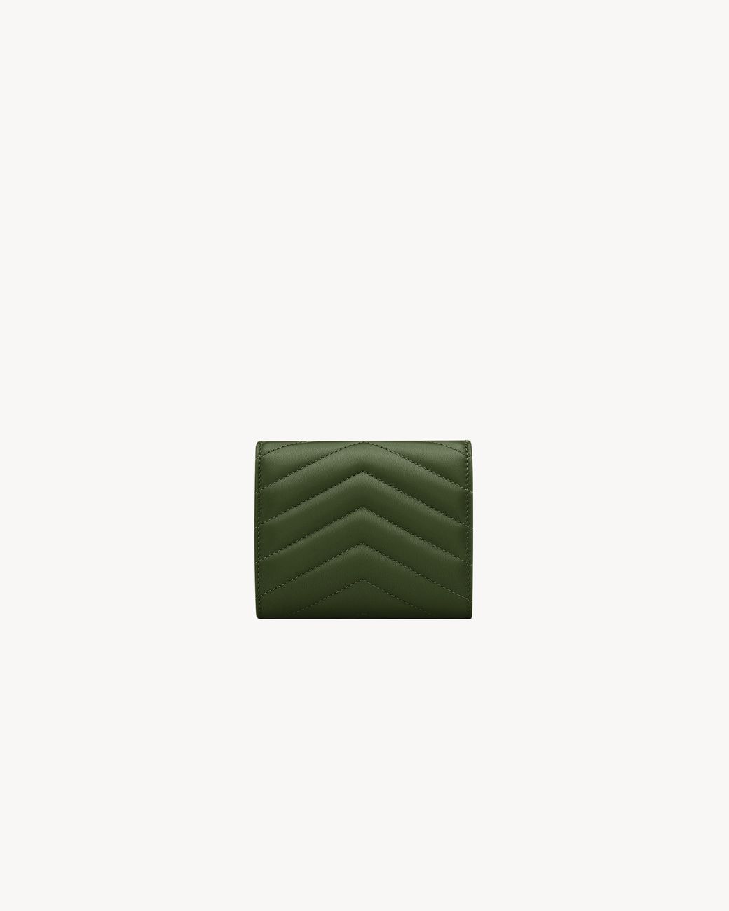 Saint Laurent Green Cassandre Multi-Fold Lambskin Wallet