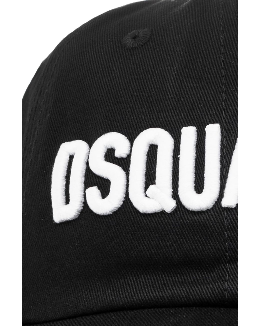 DSquared² Black Logo Embroidered Baseball Cap for men