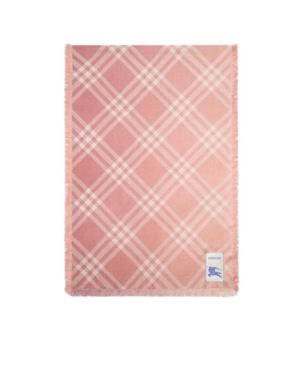 Burberry Pink Gradient Check Fringed Scarf
