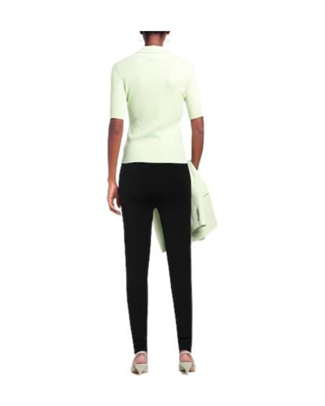 Max Mara White Solid Color Lightweight Knit Leggings