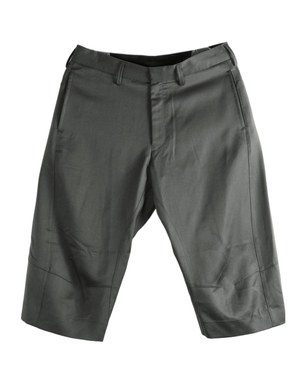 Omar Afridi Gray Panelled Wool Shorts for men