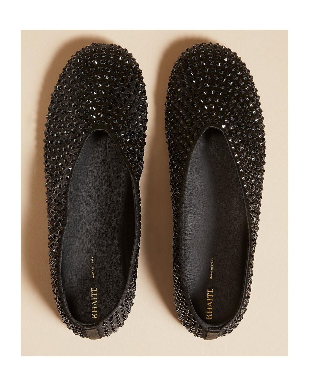 Khaite Black Marcy Round Toe Ballet Flats