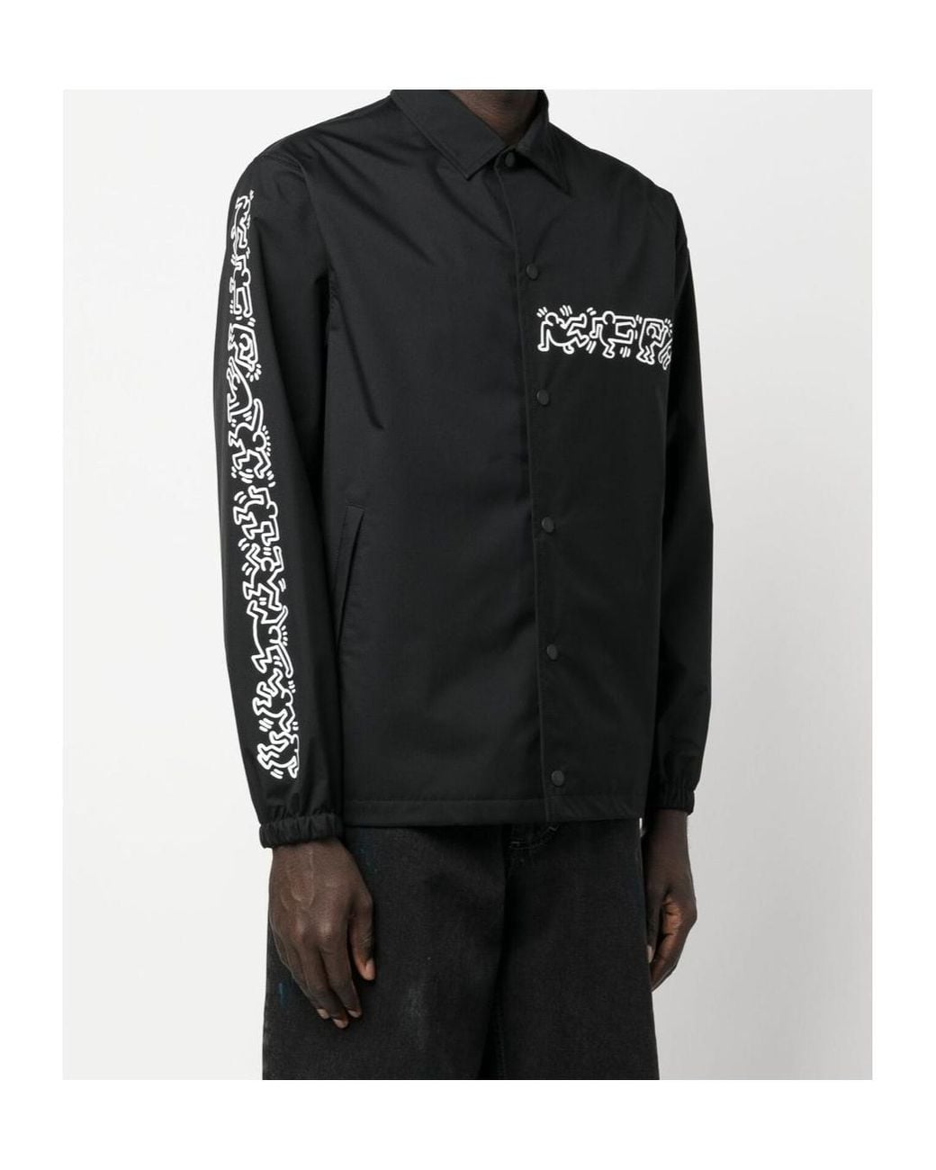 Junya Watanabe Black Printed Shirt-Style Casual Jacket for men