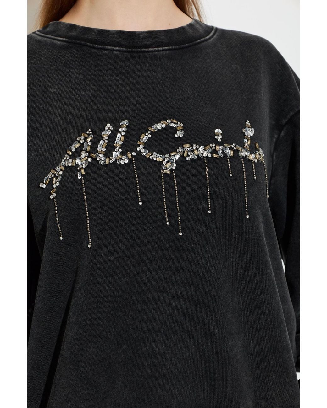 AllSaints Blue Pippa Chain-Embellished Sweatshirt