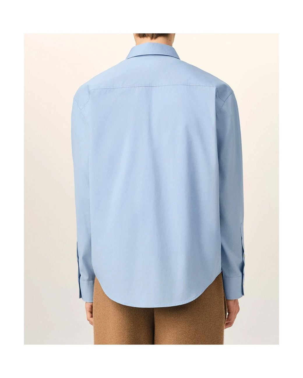 AMI Blue Boxy Cotton Shirt With Ami De Coeur for men
