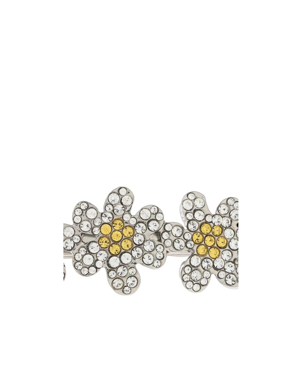 Marni White Floral Embellished Hair Clip