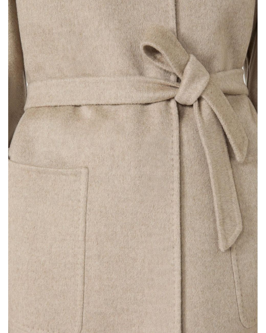Max Mara Natural Belted Hooded Coat