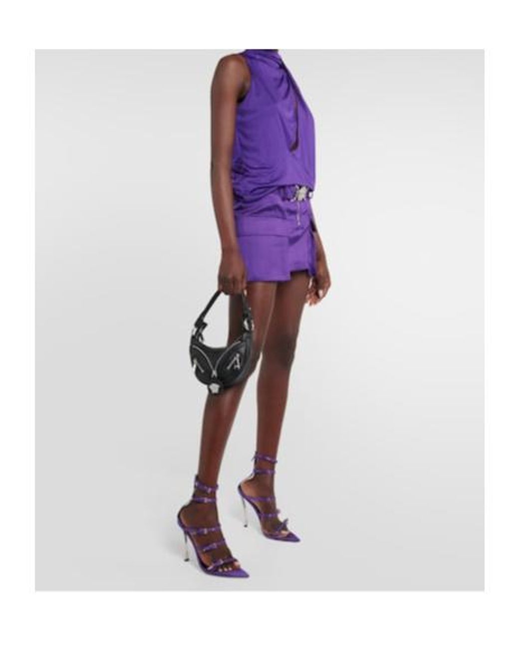Versace Blue Pin-Point Leather Sandals