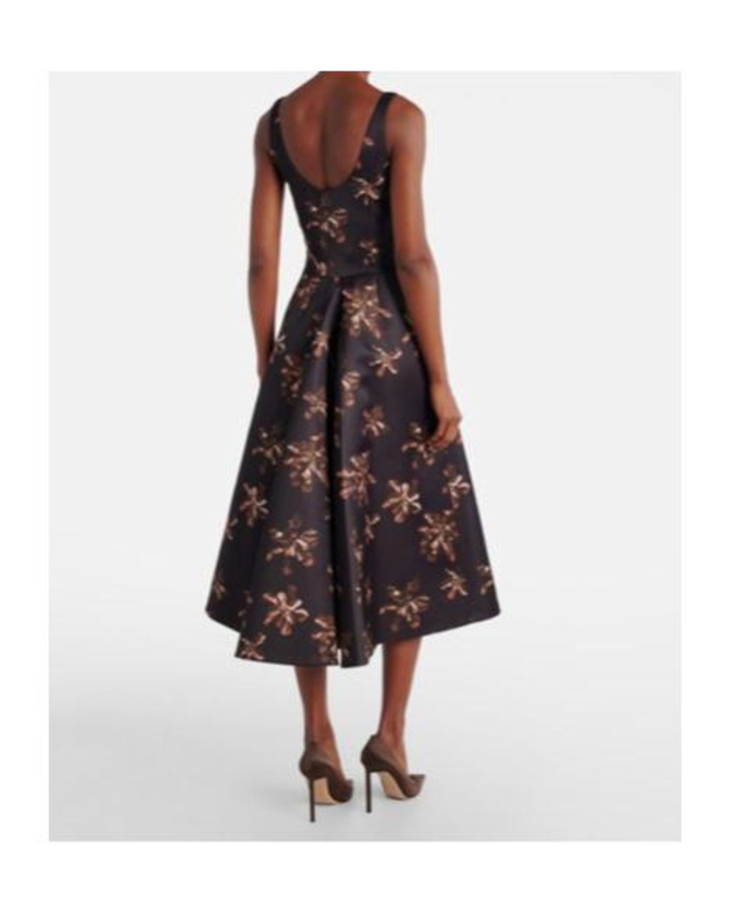 Emilia Wickstead Purple Tippi Floral Genzianella Midi Dress
