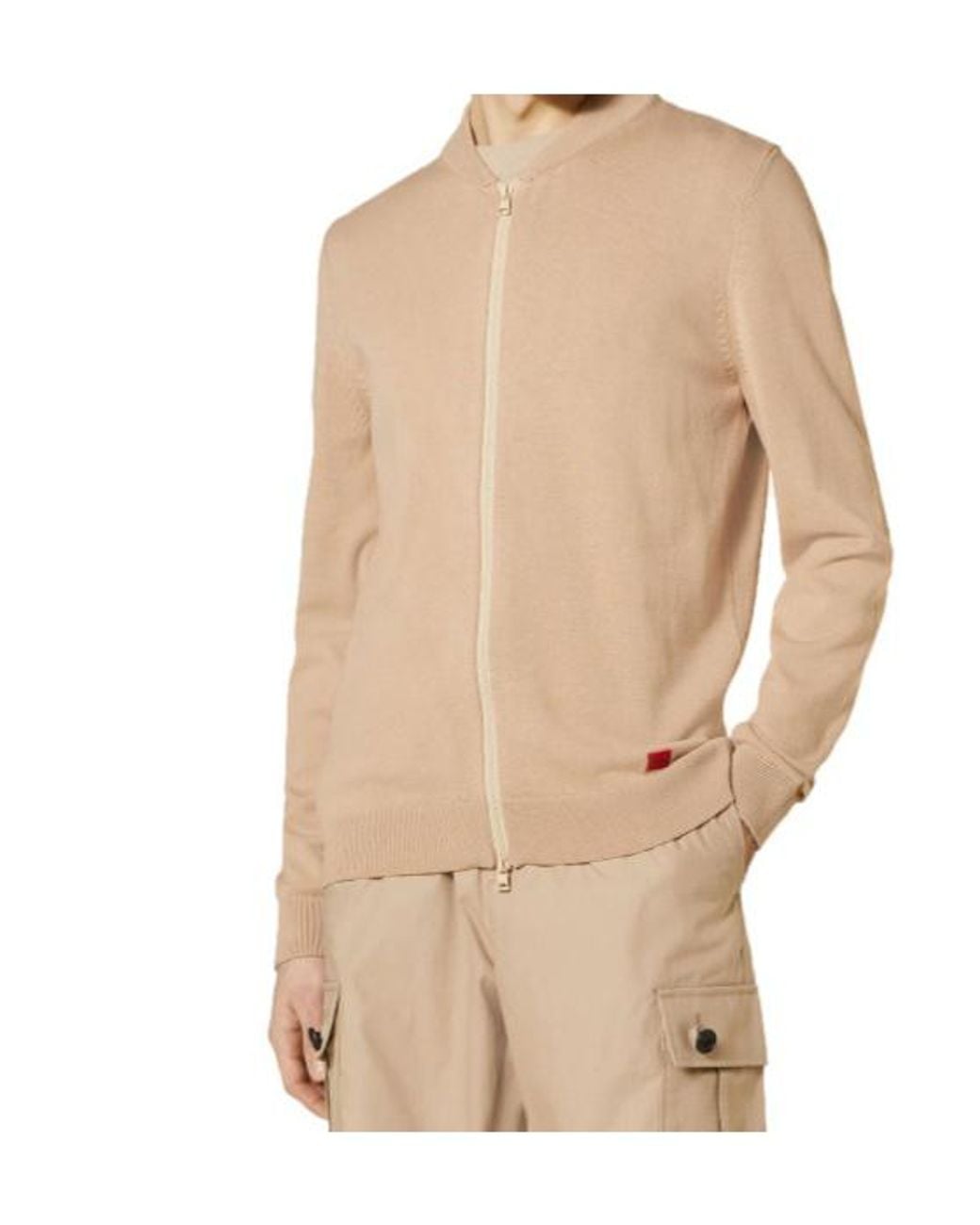 Boss Natural Zippered Cardigan for men