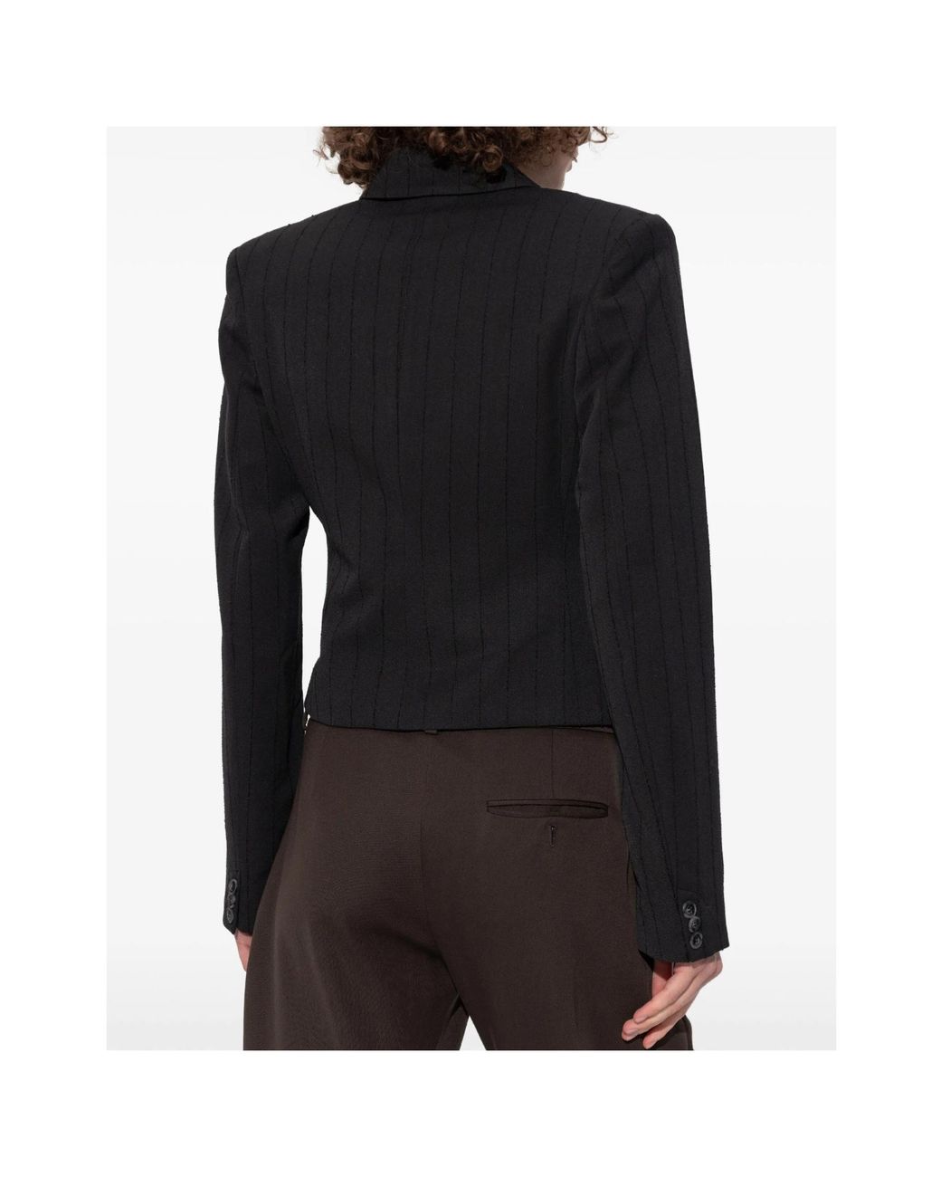 AVAVAV Black Pinstriped Tailored Jacket
