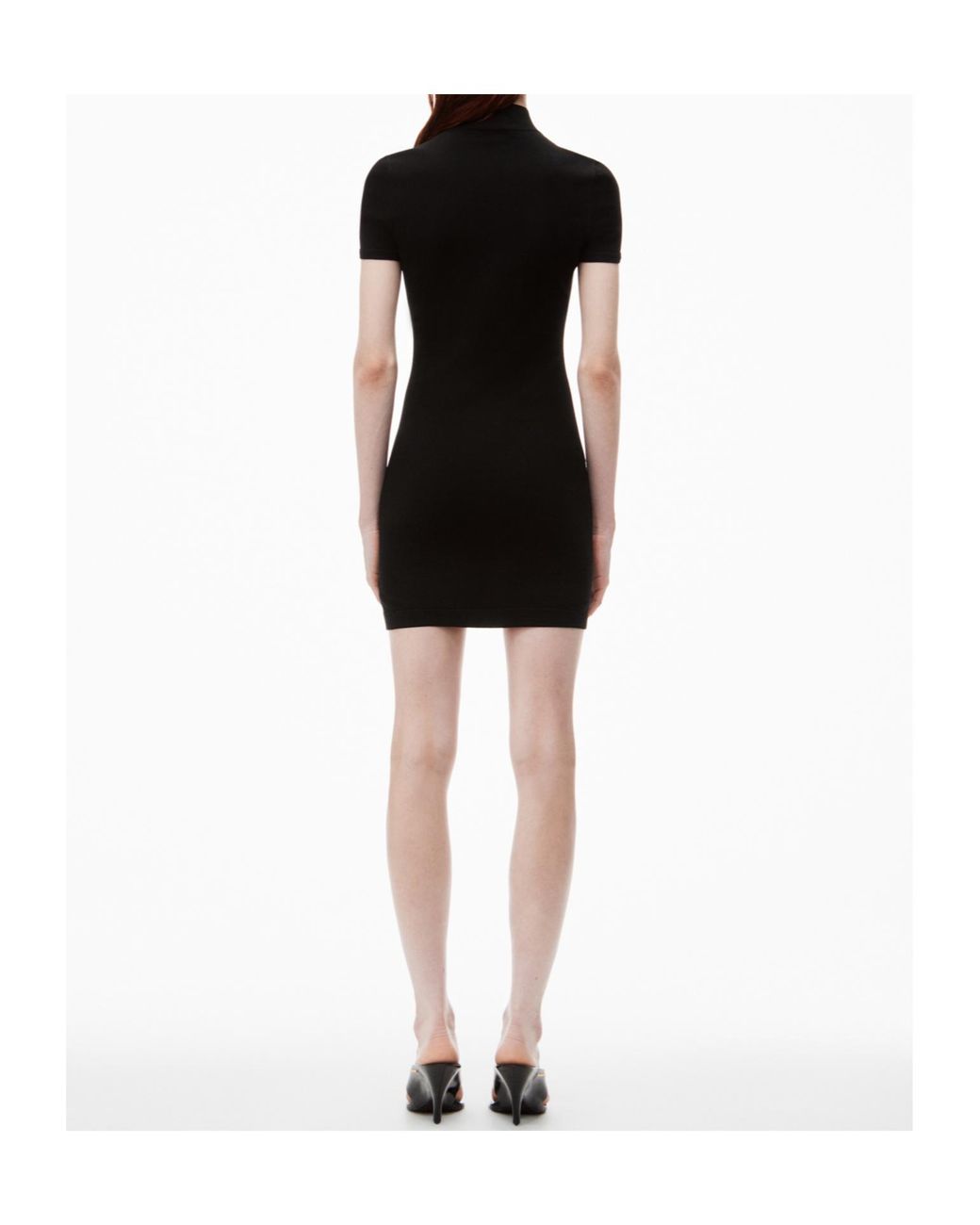 Alexander Wang Black T By Logo-Embossed Short-Sleeved Mini Dress