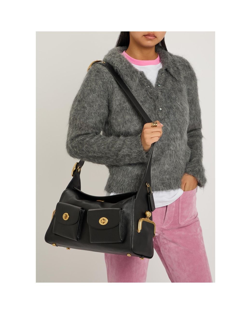 COACH Black Casual Wide Shoulder Bag