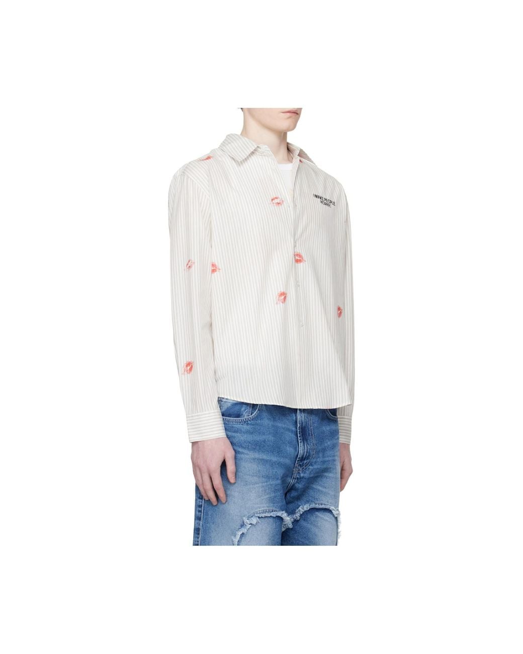 Carne Bollente White Business Sensual Striped Shirt for men