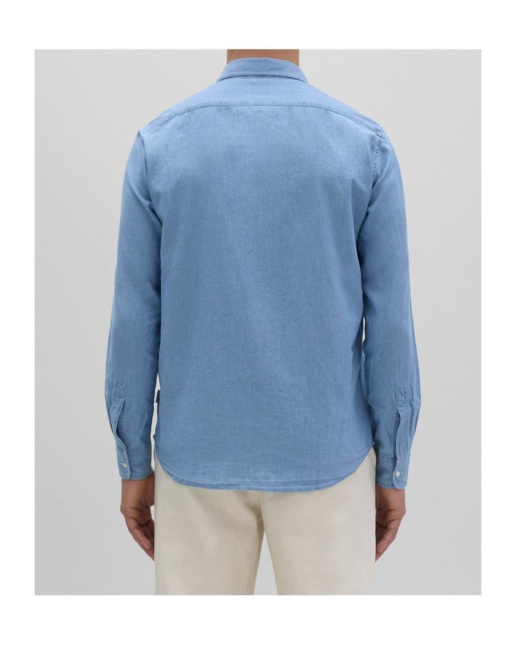 Aspesi Blue Denim Long-Sleeved Shirt for men