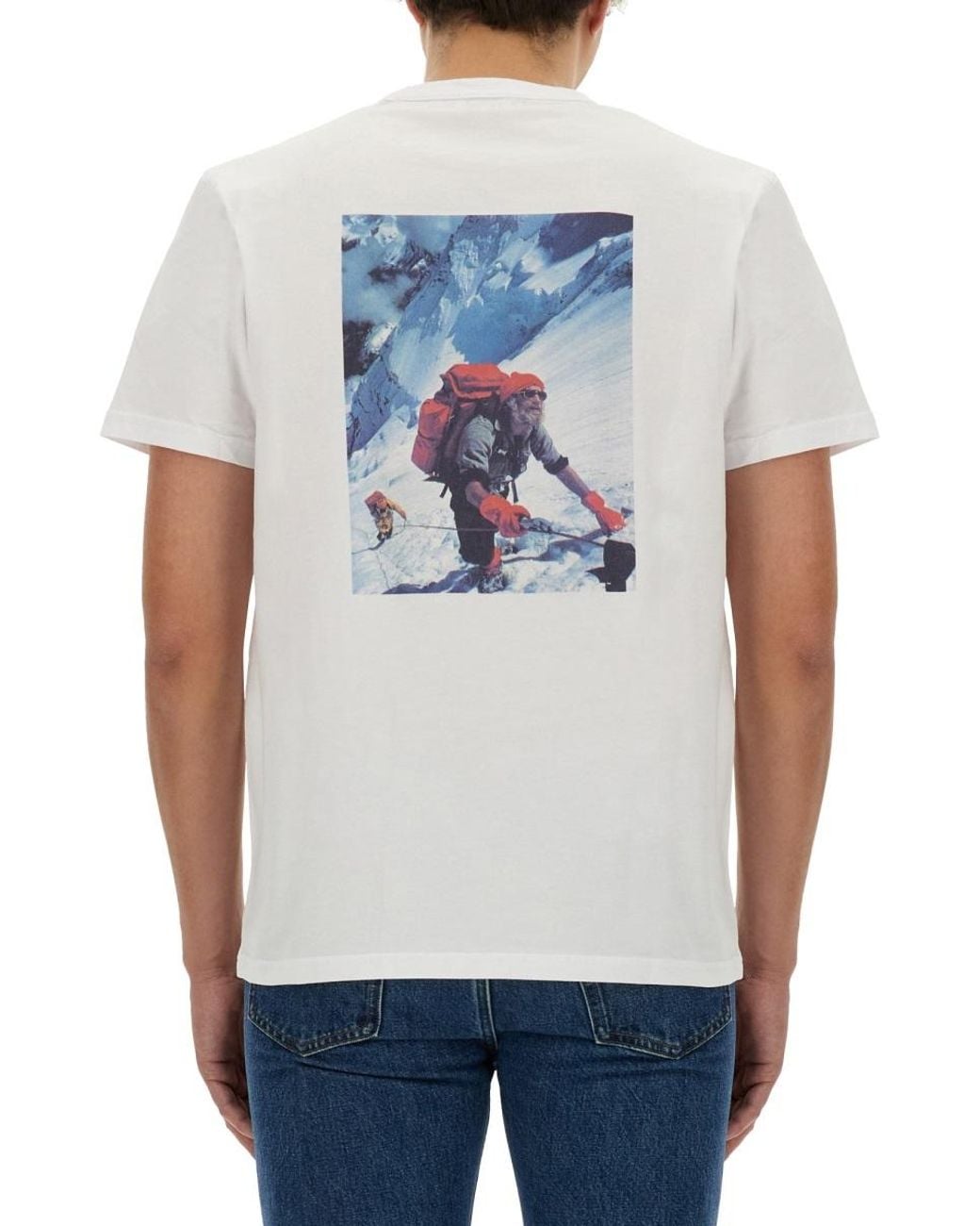 Woolrich White Logo Detailed Crewneck T-Shirt for men