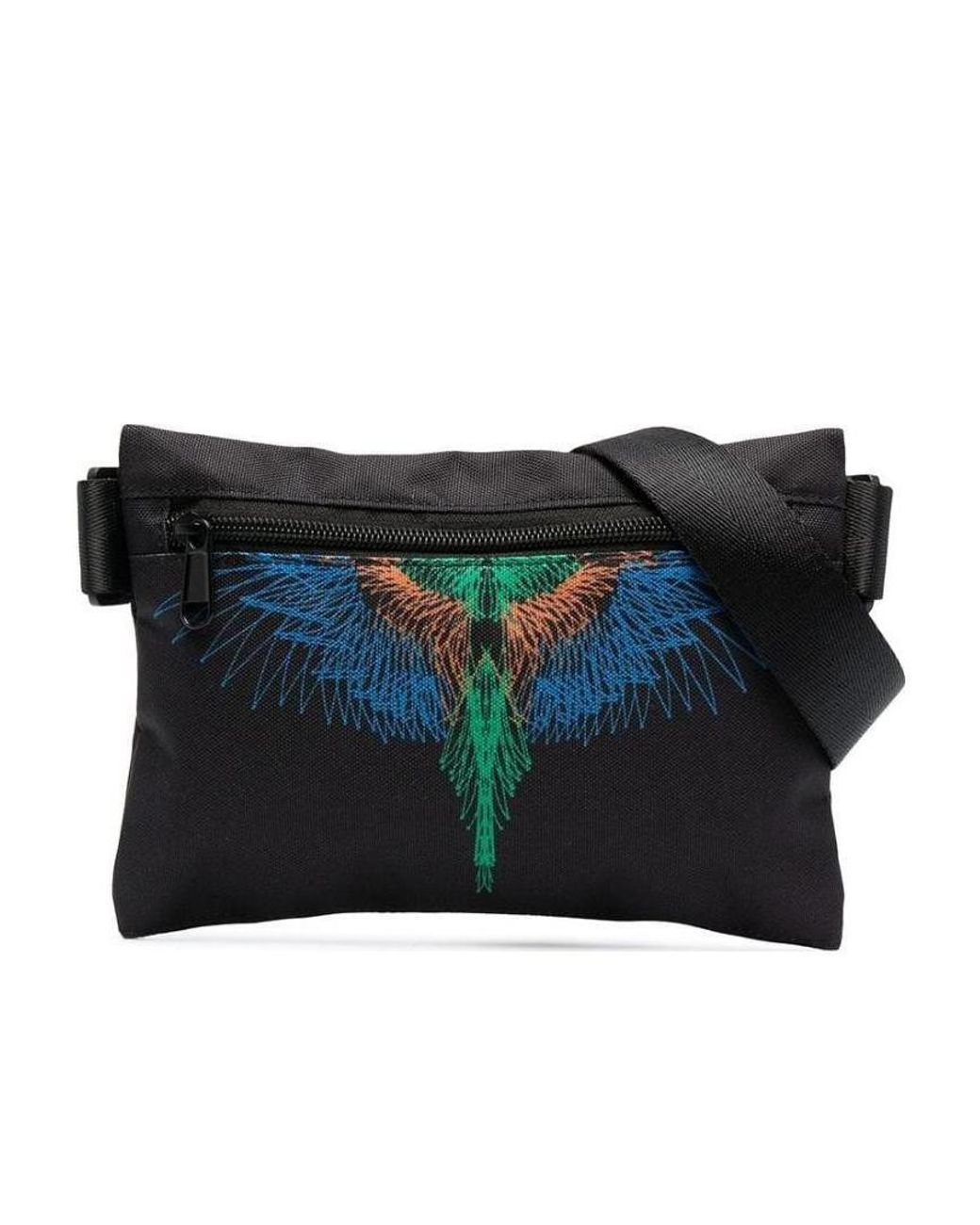 Marcelo Burlon Black Wings Printed Waist Bag for men