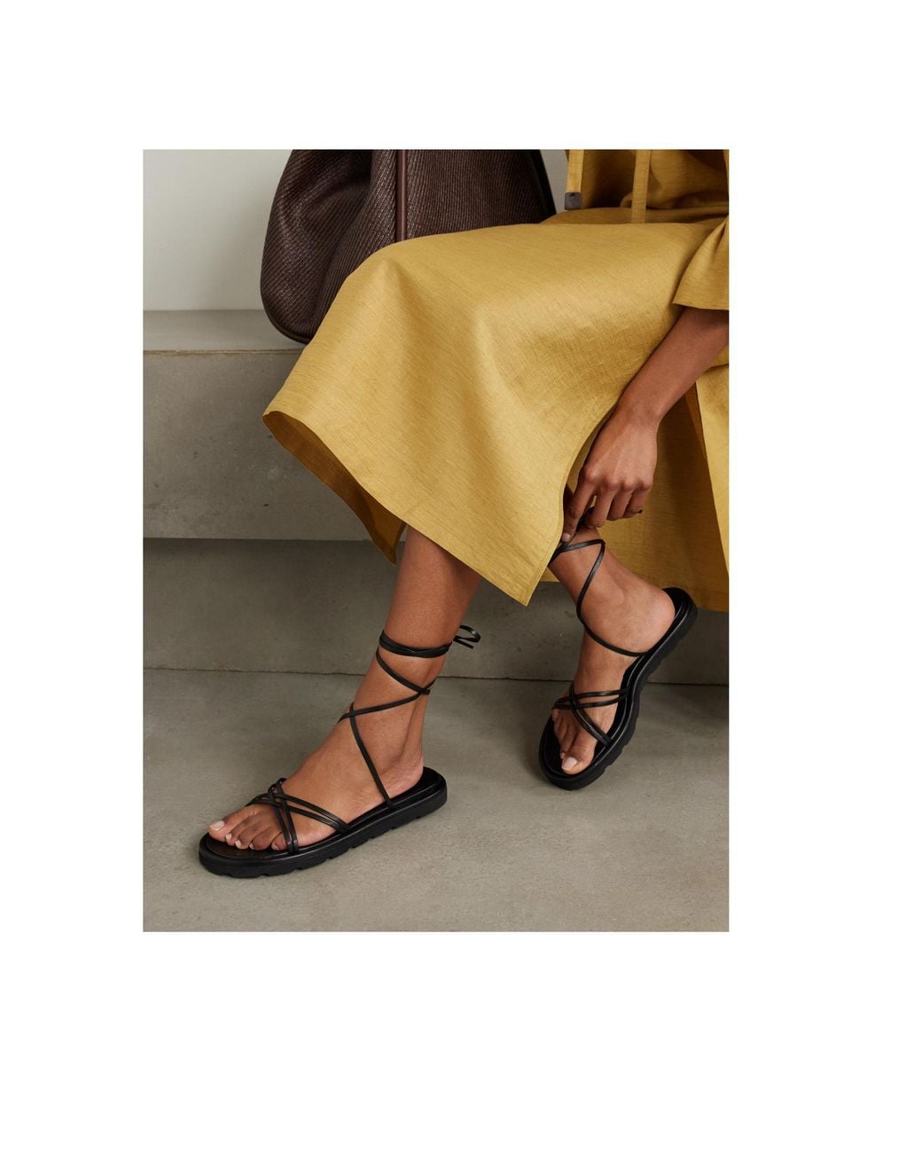 Gianvito Rossi Black Knot-Decorated Leather Sandals