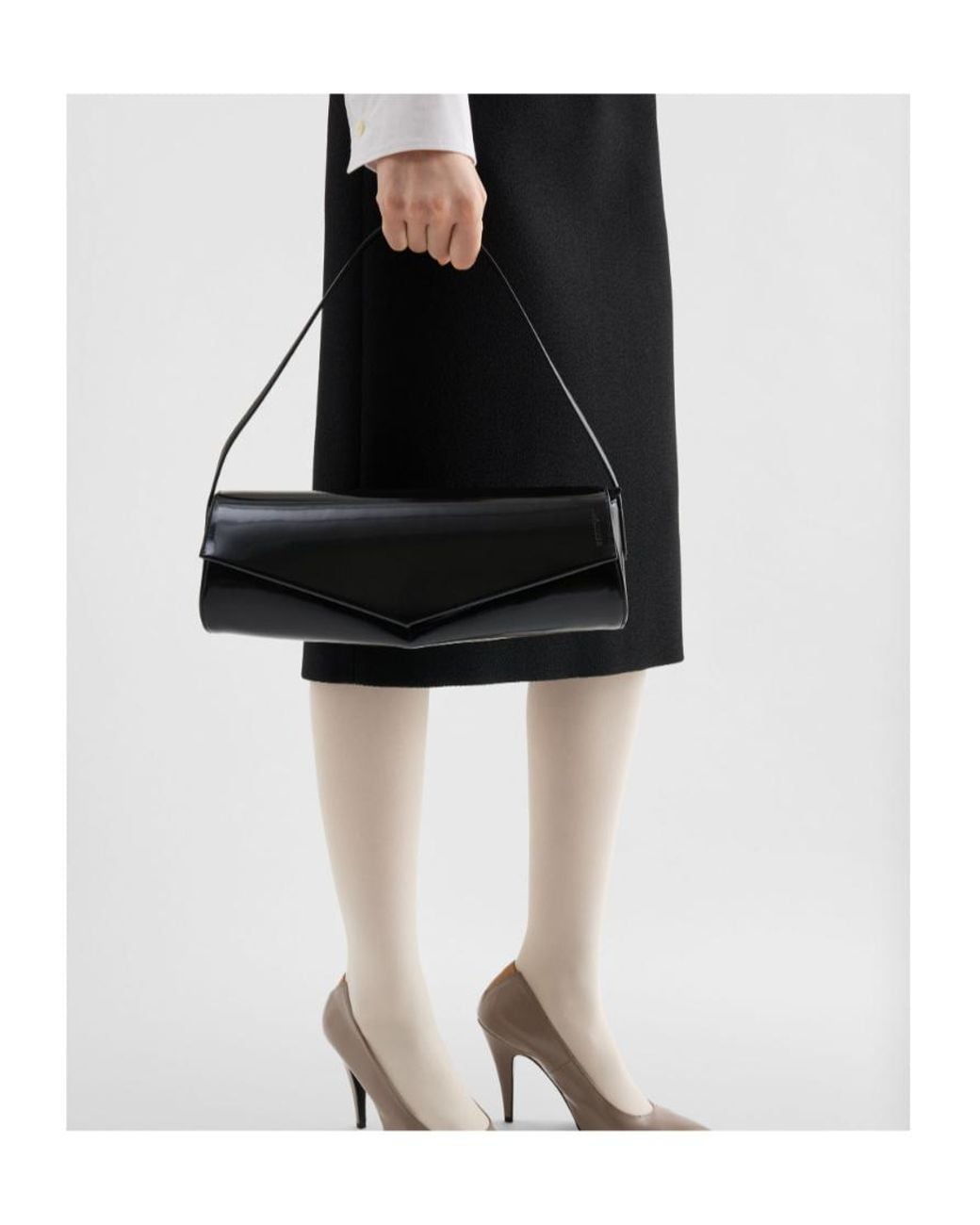 Jil Sander Black Kante Flap Shoulder