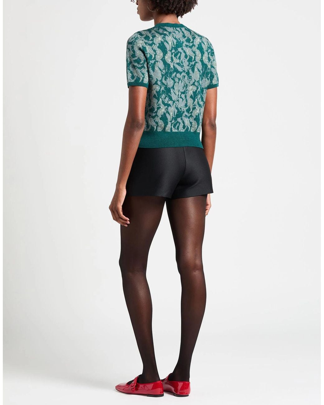 Rag & Bone Green Floral Jacquard Knit Top