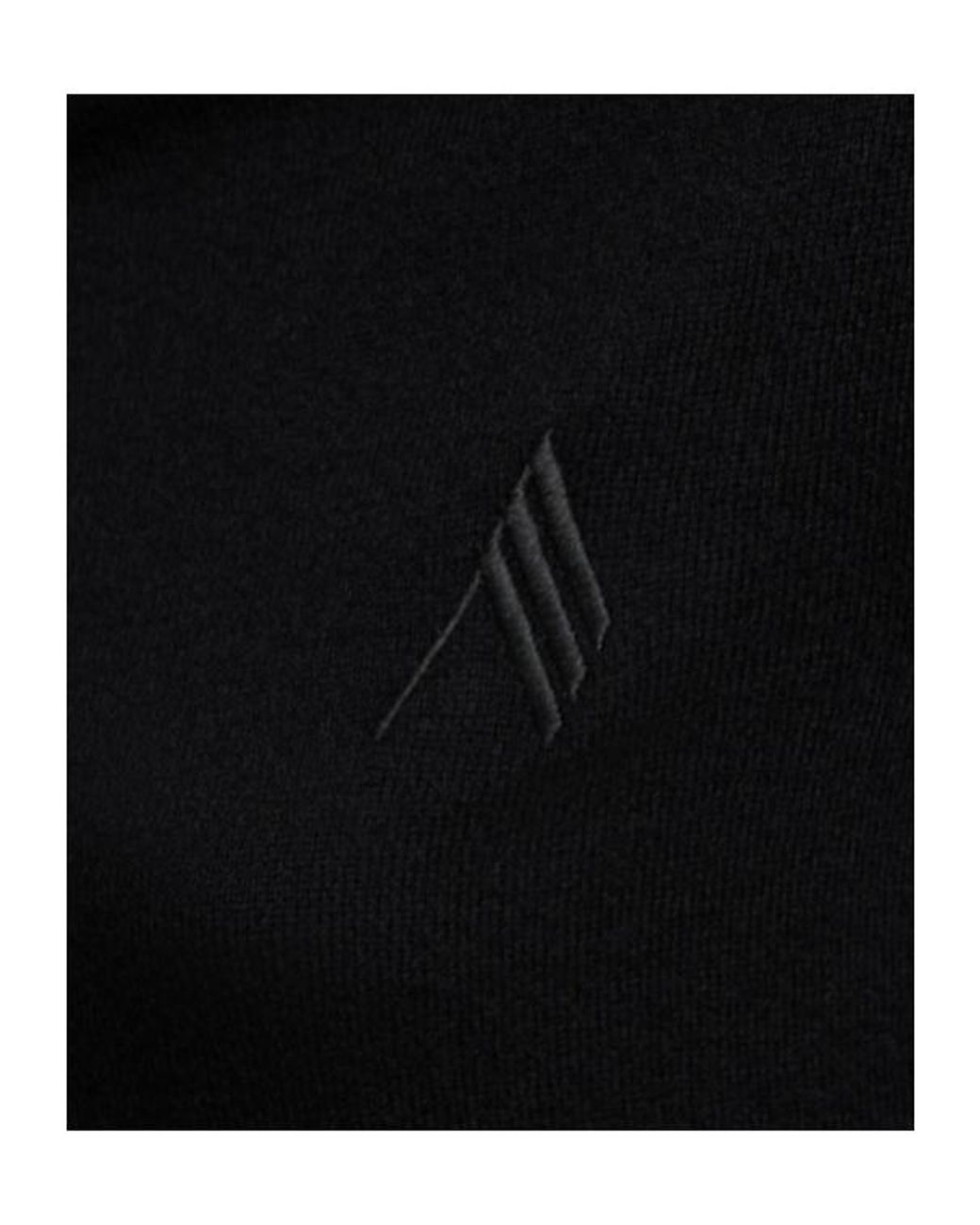 The Attico Black Virgin Wool Blend Buttoned Mini Dress