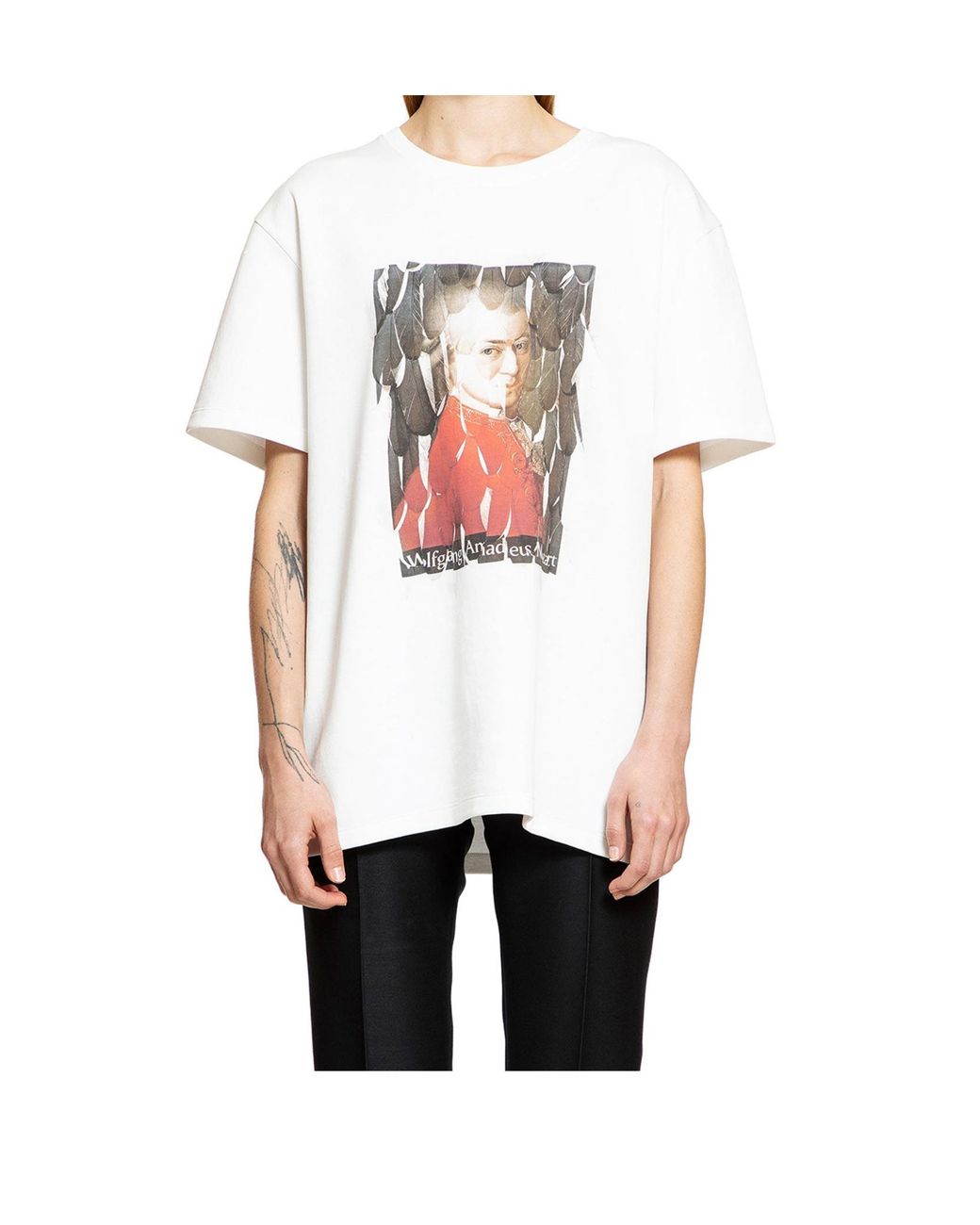 Loewe White T-shirt With Mozart Print