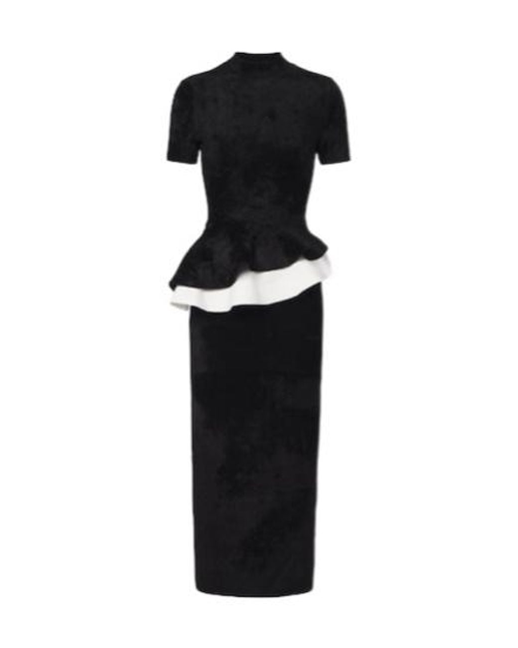 Roland Mouret Black Paneled Ruffle Dress