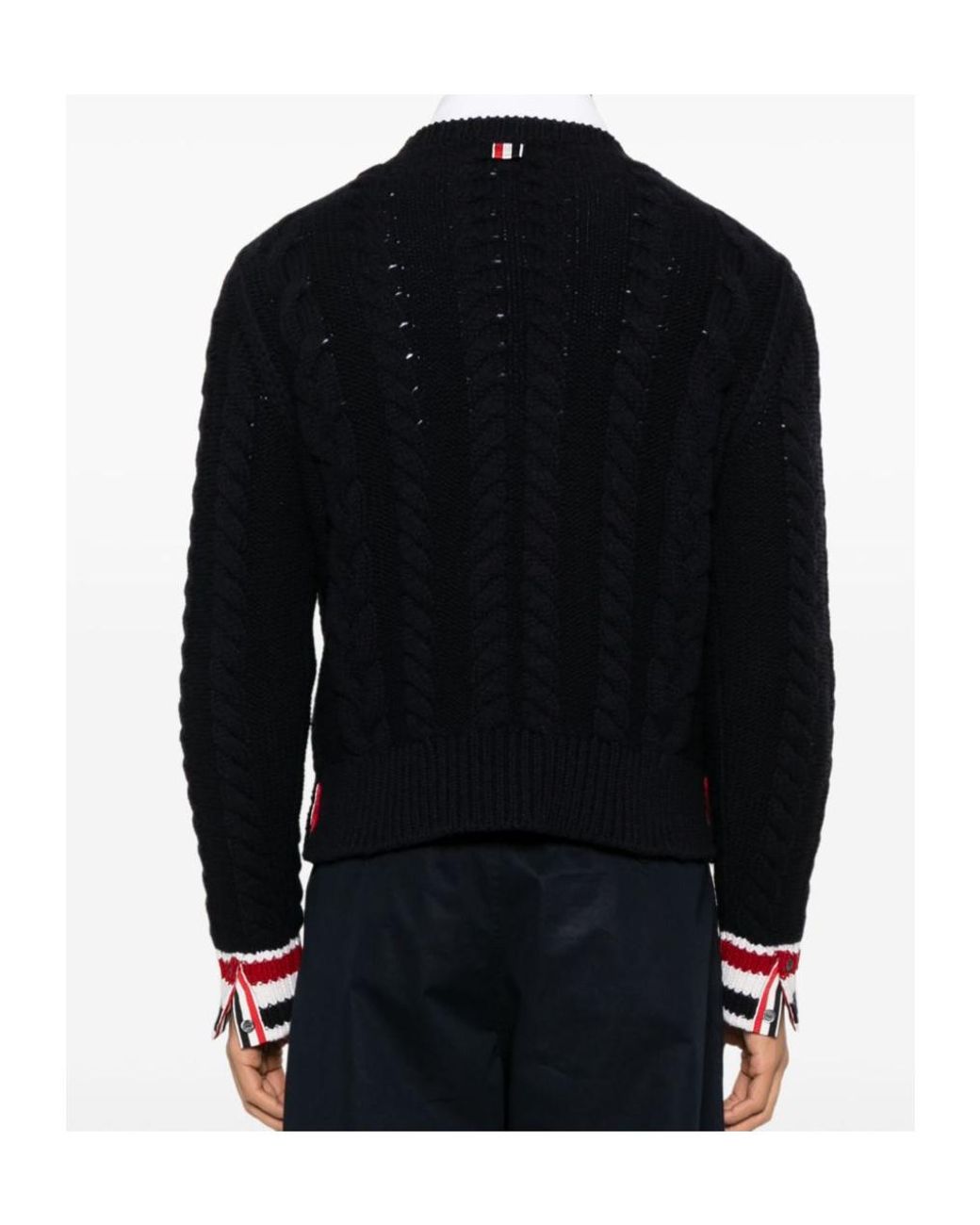 Thom Browne Black Aran Cable Stitch Pullover