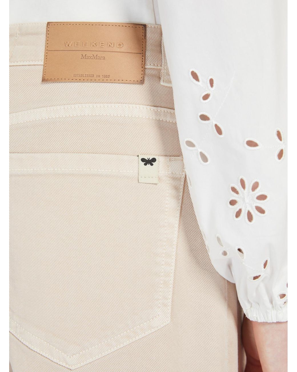 Weekend by Maxmara White Medina Logo Patch Wide Leg Trousers