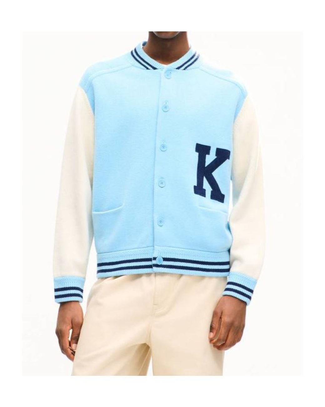 KENZO Blue Varsity Cardigan for men