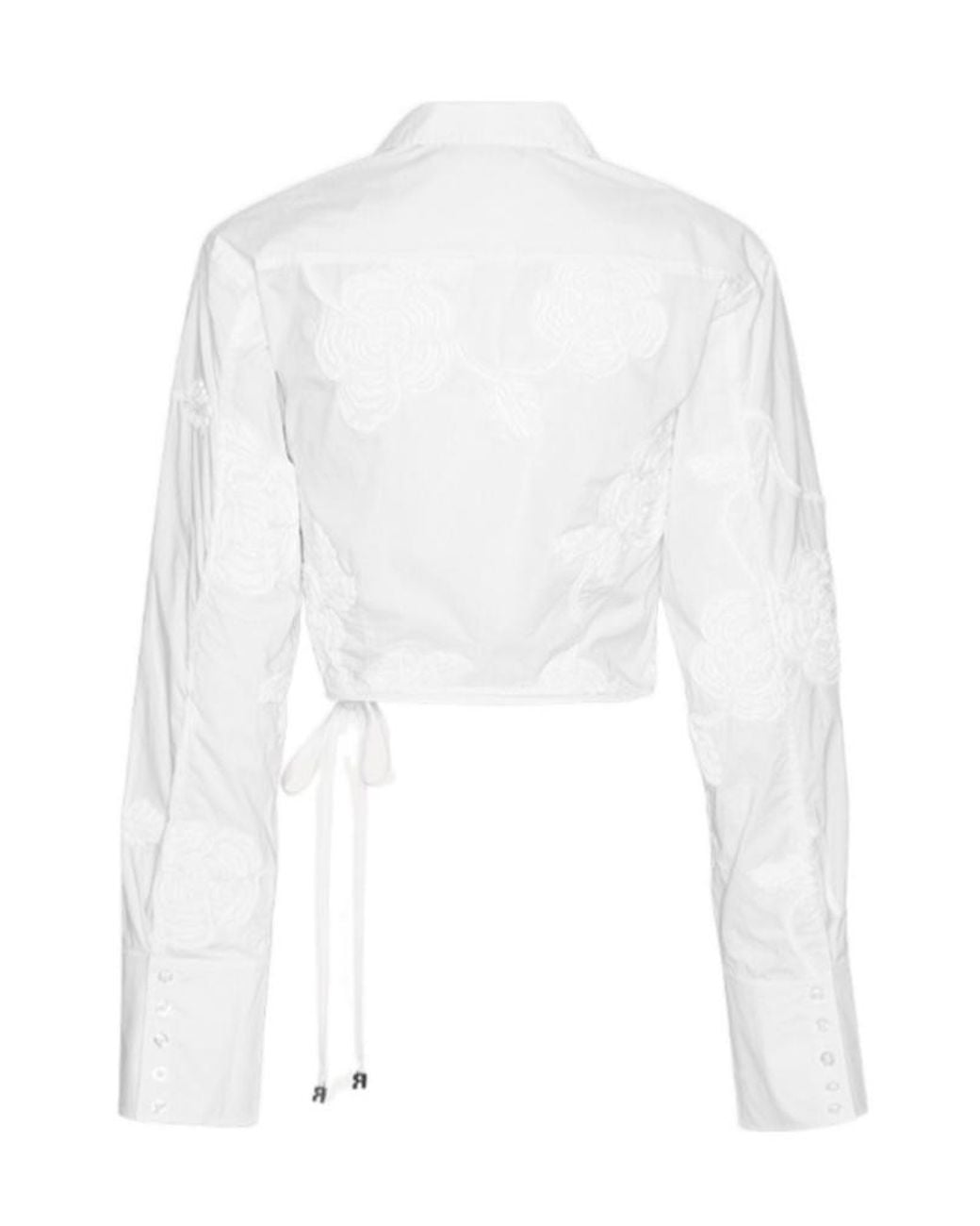 ROTATE BIRGER CHRISTENSEN White V-Neck Wrap Shirt