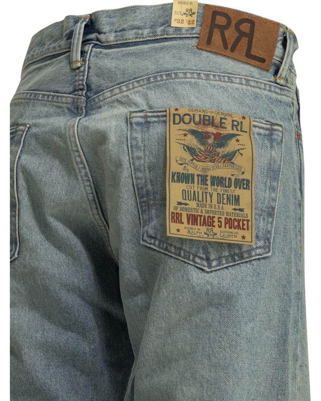 RRL Blue 'Bridgeway Wash' Straight-Leg Jeans for men