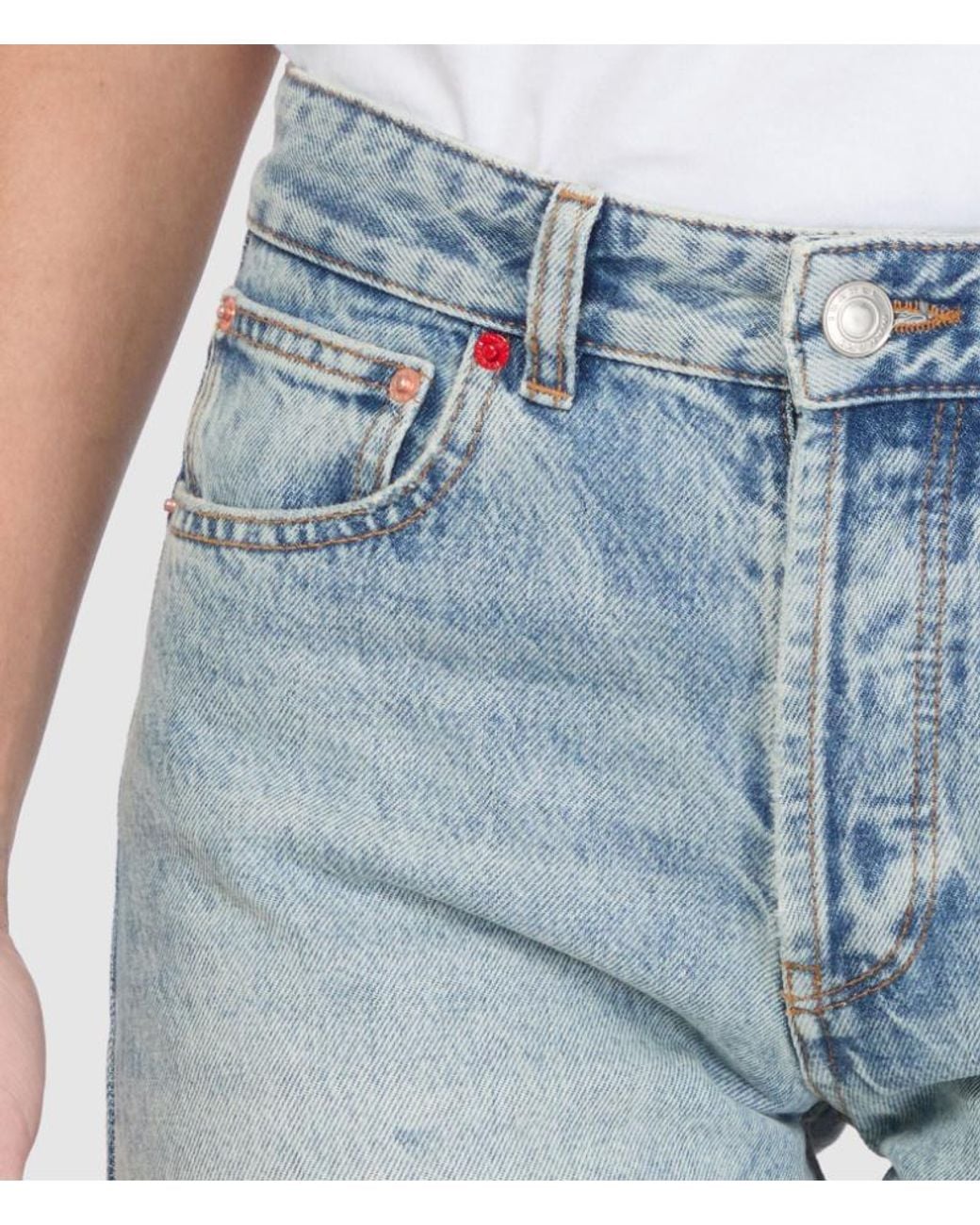 Isabel Marant Blue Daya Logo Patch Cropped Jeans