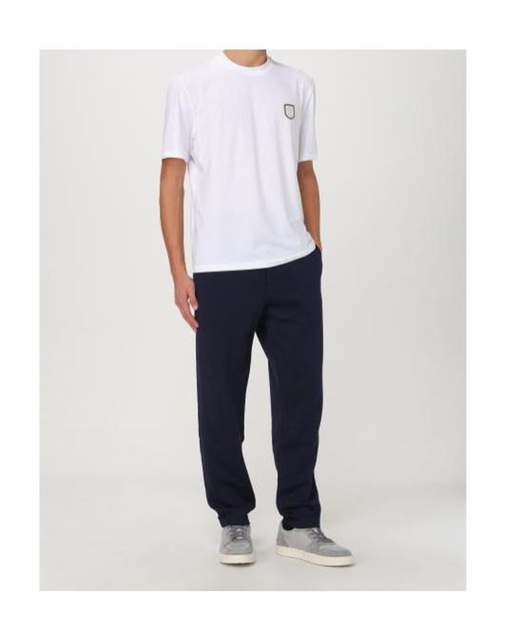 Brunello Cucinelli Blue Drawstring Tapered Leg Pants for men